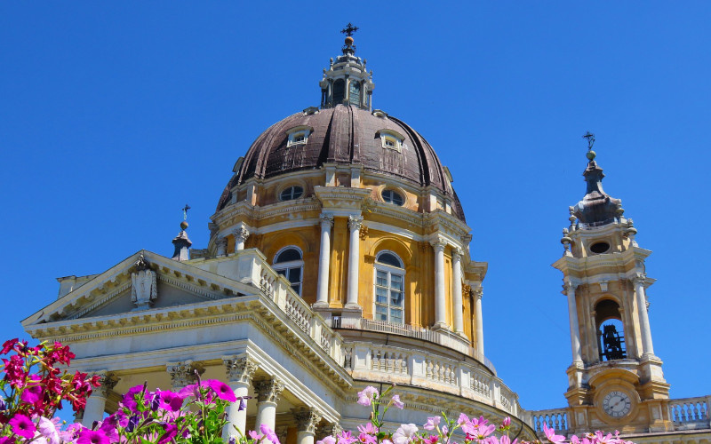 cupola of superga cathedral in tourin